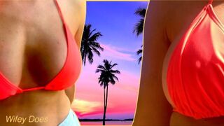 Wife Pink Bikini Selfie Film at the Beach Part II
