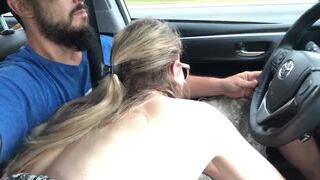 Road-head Road-trip Car-oral sex Driving Close-up Close-up-bj Quickie Quickie-blowjob 