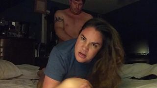 Sexy wife wakes up husband, wants to be fucked and creampied!