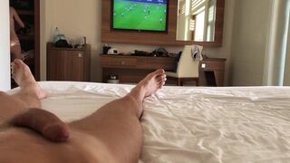Watching Soccer Match Interrupted by Passionate Sex with Tight Blonde