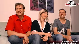 Deutsche Hausfrau macht ersten dreier beim casting mit two männern
