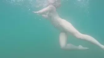 Ravishing Wifey Swimming Nude on Ada Bojana FKK Resort