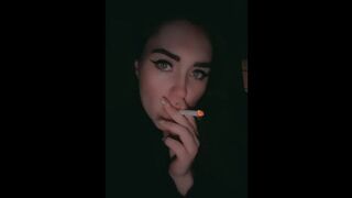 Smoking and Flashing my Boobs in a Fur Coat