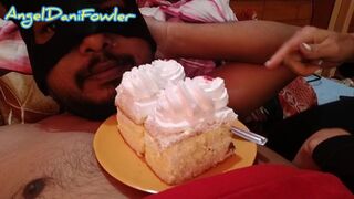 Creamy Pastry Kiss between Angel Fowler and Dani Danger
