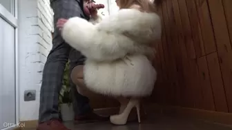 Intense Sexy Fuck in White Fur Coat on the Balcony - Double Sperm Shot (short Version) - Otta Koi