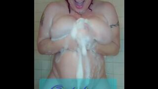 Giant Soapy Boobies and Booty Sexy MILF in Shower