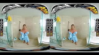 VIRTUALPORN.COM - Busty Blonde MILF Robbin Banx Seduces Step Son In Shower