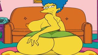 |THE SIMPSONS| MARGE MOUNTS HOMERO IN THE LIVING ROOM