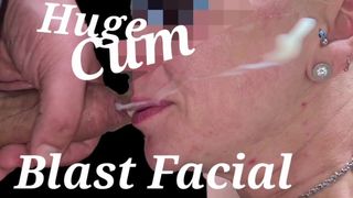 Big Spunk Blast Cums On, Facial on my Ex-Wife's Face, Massive Facial by Feetcouple69