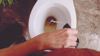 He Piss For Online camera In Toilet