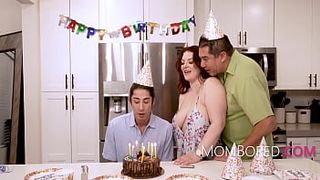 MILF Poked By Stepson On His Birthday InFront Of Her Boy - Emmy Demur