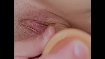 Squirting while swallowing dick and fucking a dildo