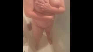 MILF Veronica imagining being with a woman in the shower