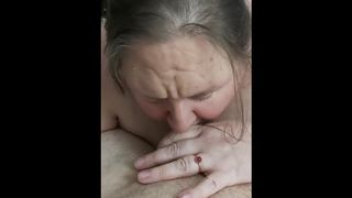 Fat woman lady ex blowing my prick