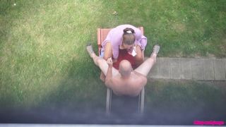 Backyard Oral sex's - A View From Above As Missy Blows George's Rod