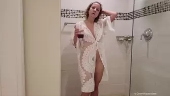 Lover asks MILF for voyeur shower experience