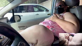 Charming Horny Gigantic Butt FAT WOMAN Milf Mom Caught Jerking Off Publicly In Car (Dark Lover Jerk Off On SSBBW) POINT OF VIEW