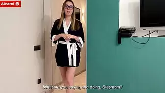 MILF Stepmom catches her stepson jerking off