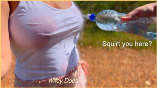 MILF dared to let stranger wet her shirt | WETSHIRT challenge