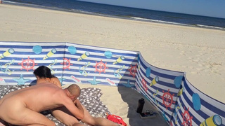 Horny stepsister slammed by the sea, we were not alone. Holiday fuck Laluna-Love