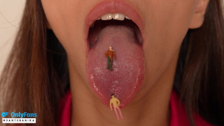 Giantess vore bizarre: a little husband and show uvula
