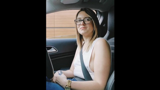 Nipslip dare in public at the drive thru - Nipple slip flashing