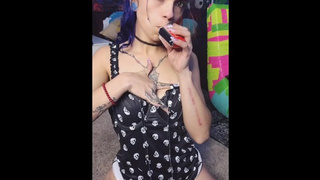 Goth Bitch Titty & Vaping Tease