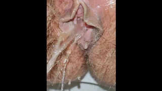 Tasty Hairy Twat Piss Filmed for You Very Closeup and Detailed Pee Hole