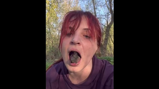 My slutty Easter - clothespins, licking dirt, nipple torture with stones, masturbating with stick