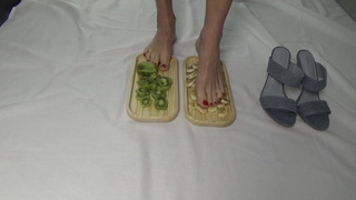I trample fruits with my feet. Suck my feet