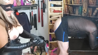 BLONDIE TORMENTS AND STRETCHES HIS BUTTHOLE THEN A HARD ANAL PEGGING