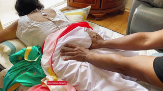 Desi Romance in Saree - Hottest Sensual Massage - Giant Butt and Leg Massage - Moaning and Nasty Talk