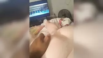 Rubbing on White Girl Big Booty .. Showing Pussy