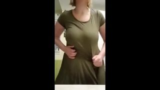 No Bra Busty MILF Bouncing her Saggy Tits