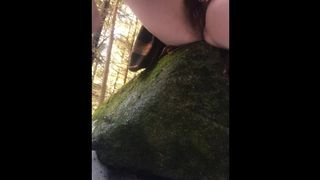 Hair Pussy Pisses on Big Cock Hiking