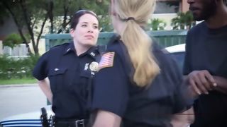 Redhead and blondie cops are looking for the biggest cock at the hood to fuck him and suck it all.