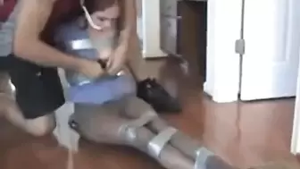 The Bitch of Ashley Graham Taped with Duct Tape and Smelly Pantyhosed! MMMM