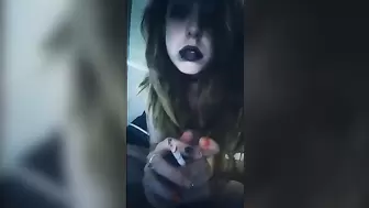 Goth Slut Smoking after Fucking herself