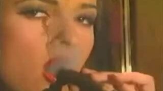 Gorgeous Brunette Cougar Smoking Sexy Cigar