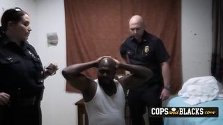 The detention room gets crowded with three horny cops wanting to fuck hard a black dude. Join us now