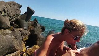 Best risky amateurs sex on the beach with sperm swallow